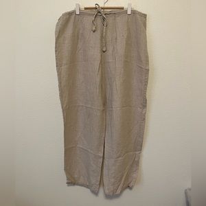 100% Linen Lagenlook Drawstring Pants Sag Harbor